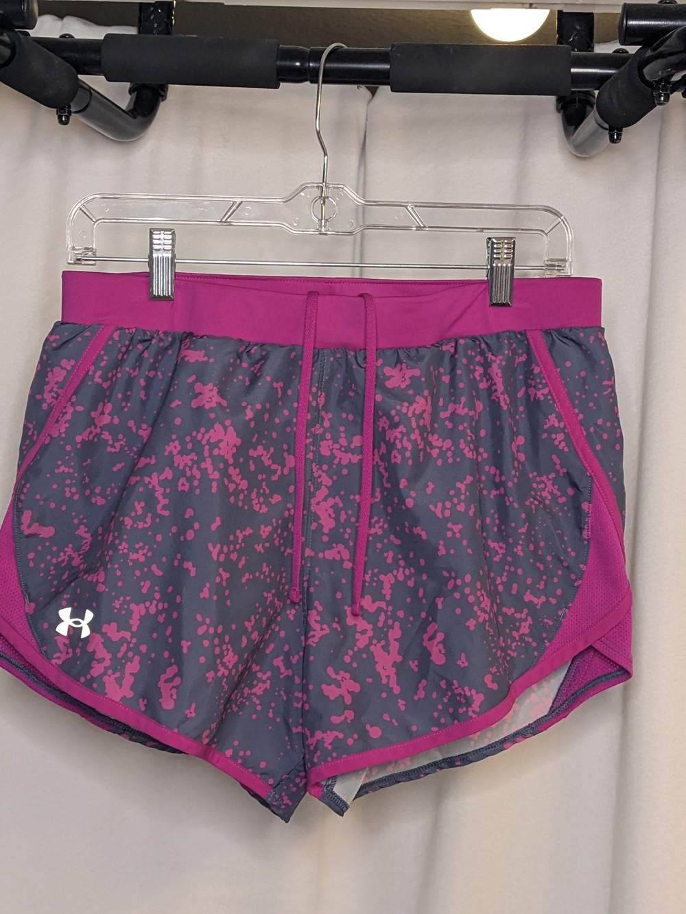 Under Armour Women's Pink Splash Print Running Shorts